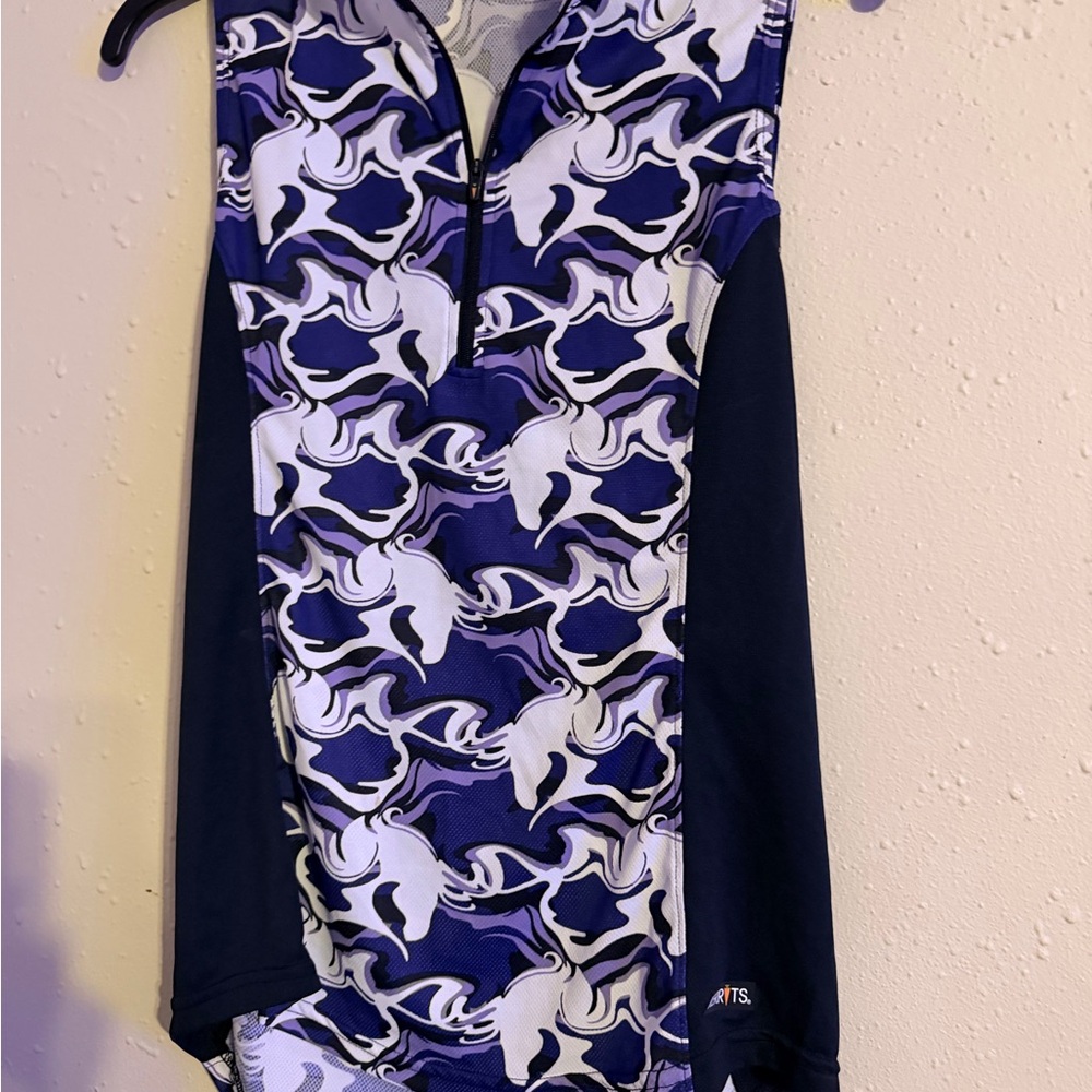Kerrits Purple and White Zip-Up Top